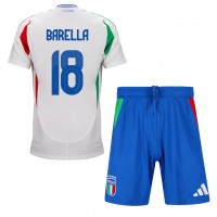 Italien Nicolo Barella #18 Udebanesæt Børn EM 2024 Kortærmet (+ Korte bukser)